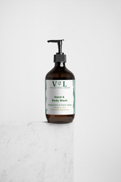 Hand & Body Wash, PEPPERMINT & DARK CEDAR