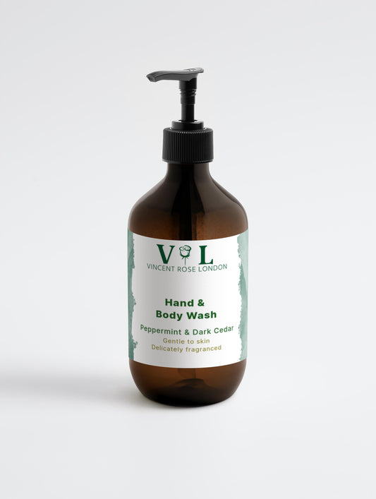 Hand & Body Wash, PEPPERMINT & DARK CEDAR